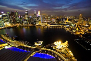ночной вид на Сингапур